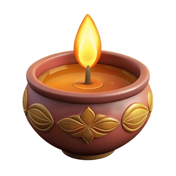 wonderful rustic Glowing Diwali Diya Isolated Element professional png