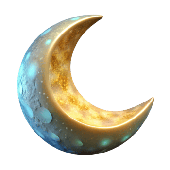 beautiful classic Glowing Moon Crescent Shape Cutout high resolution png