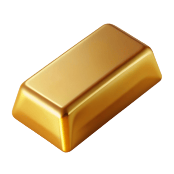 elegant traditional Gold Bar Icon Isolated on Transparent Background detailed png