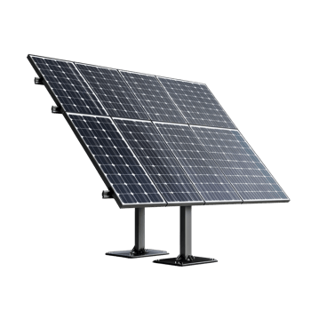 A solar panel installed on a sturdy frame capturing sunlight for renewable energy production, Solar panel on a transparent background png