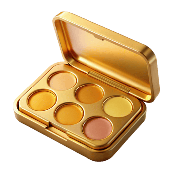 wonderful traditional Golden Eyeshadow Palette Closed Transparent professional png