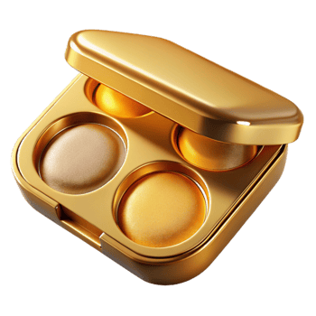 extraordinary minimalist Golden Eyeshadow Palette Closed Transparent authentic png