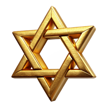 vibrant modern Golden Star of David Hanukkah Cutout genuine png
