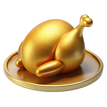 stunning creative Golden Thanksgiving Turkey Isolated on Platter premium png
