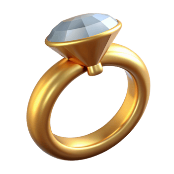 vibrant contemporary Gold Ring with Diamond Inlay Isolated Cutout professional png