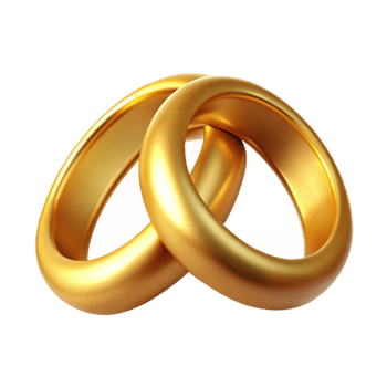 magnificent minimalist Gold Wedding Rings Isolated with Realistic Shadows high resolution png