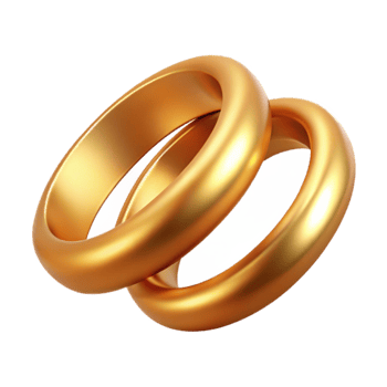dramatic classic Gold Wedding Rings Isolated with Realistic Shadows high resolution png