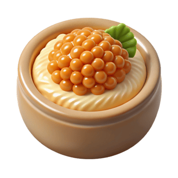 vibrant creative Gourmet Appetizer with Caviar Isolated on Transparent Background high resolution png