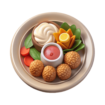 impressive minimalist Gourmet Meal Top View Isolated Element detailed png