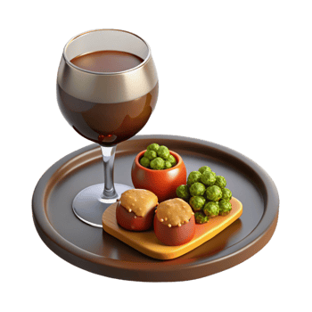 vibrant modern Gourmet Meal with Wine Glass Isolated on Transparent Background exclusive png