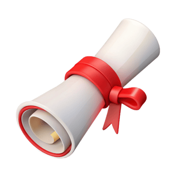 vibrant traditional Graduation Scroll with Red Ribbon Transparent Background genuine png
