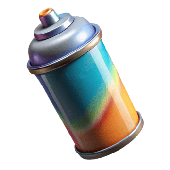 dramatic minimalist Graffiti Art Spray Paint Can Cutout detailed png