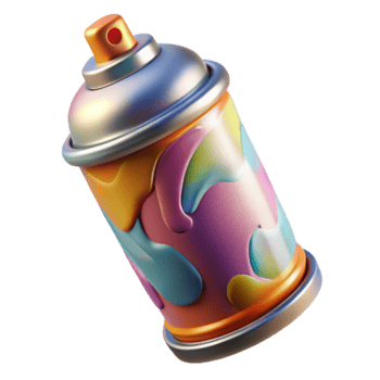 serene modern Graffiti Art Spray Paint Can Cutout detailed png