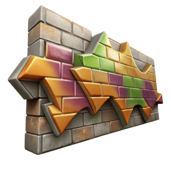 impressive vintage Graffiti Wall Art Side View Cutout genuine png