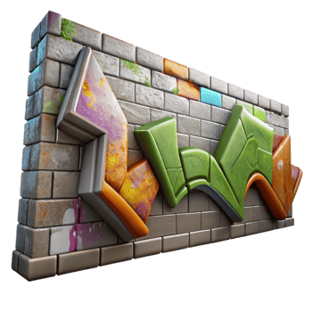 wonderful classic Graffiti Wall Urban Art Cutout original png