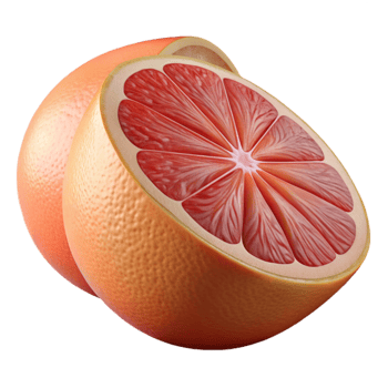 elegant vintage Grapefruit Pink Half Isolated professional png