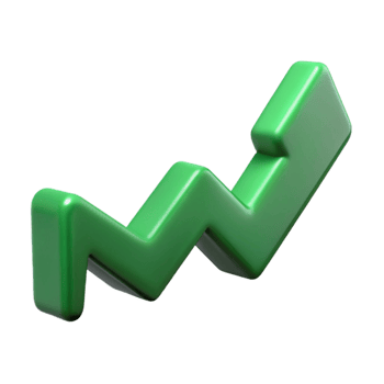 stunning rustic Graph Showing Upward Trend Green Isolated on Transparent Background professional png