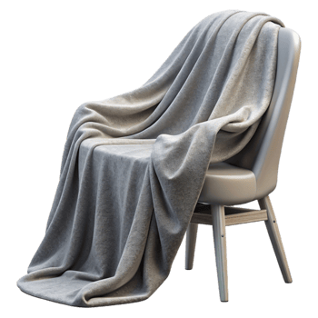 elegant traditional Gray Blanket Draped Over Chair Transparent detailed png