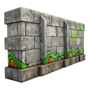 vibrant traditional Gray Concrete Wall with Graffiti Art Isolated high resolution png