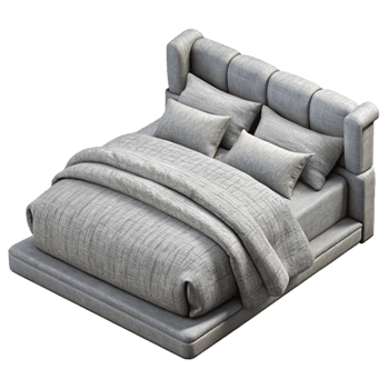 magnificent abstract Gray Linen Bedding Set Isolated Element high resolution png