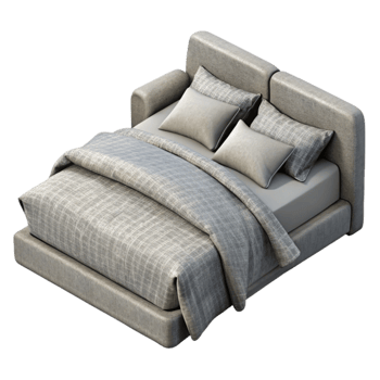 extraordinary rustic Gray Linen Bedding Set Isolated Element premium png