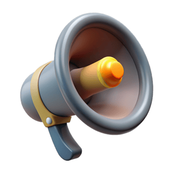 impressive classic Gray Megaphone with Social Media Announcement Isolated premium png