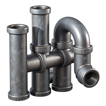 impressive artistic Gray Metal Pipes Industrial Design Isolated 4K png