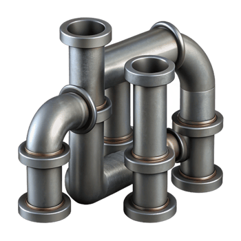 elegant contemporary Gray Metal Pipes Industrial Design Isolated high resolution png