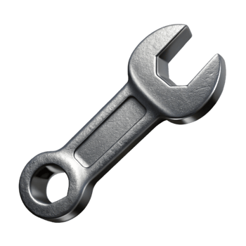 elegant vintage Gray Metal Wrench Tool Isolated Element genuine png