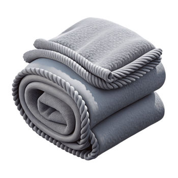beautiful artistic Gray Throw Blanket Folded Neatly Isolated 4K png