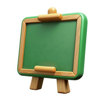 stunning artistic Green Chalkboard Front View Isolated exclusive png