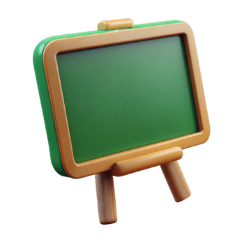 serene abstract Green Chalkboard Side View Isolated exclusive png