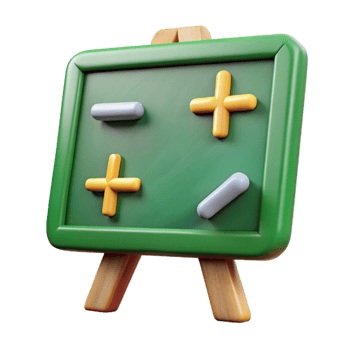 vibrant creative Green Chalkboard with Math Equations Cutout authentic png