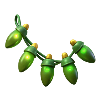 wonderful minimalist Green Christmas Garland with Lights Cutout 4K png