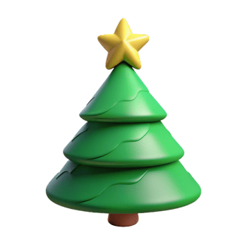 extraordinary rustic Green Christmas Tree with Star Topper Isolated high quality png