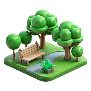 elegant contemporary Green City Park Trees Transparent Background original png