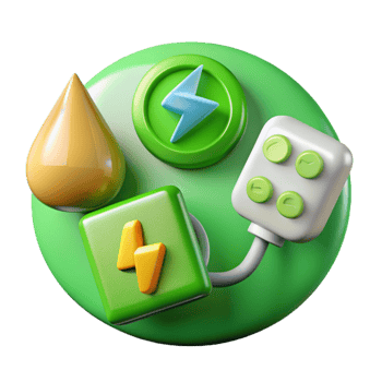 vibrant rustic Green Energy Icon Set Colorful Transparent Background premium png