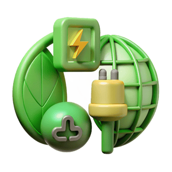 elegant vintage Green Energy Icon Set Colorful Transparent Background professional png