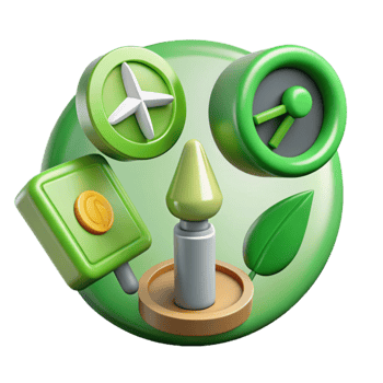beautiful artistic Green Energy Icon Set Colorful Transparent Background 4K png