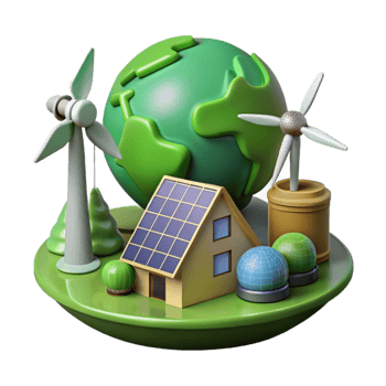beautiful traditional Green Energy Sources Wind Solar Water Cutout high quality png