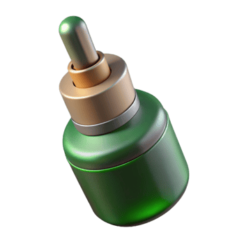 vibrant creative Green Essential Oil Bottle with Dropper Cutout detailed png