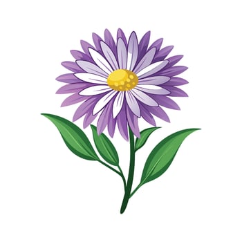 Stylish Alpine Aster Flower Nature Design vector