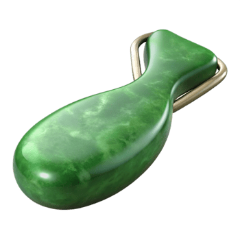 impressive contemporary Green Jade Gua Sha Tool Angled View Cutout genuine png