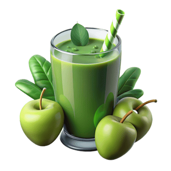 beautiful contemporary Green Juice Glass Cutout with Fresh Ingredients detailed png