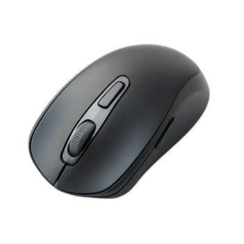 A black computer mouse on a black background png