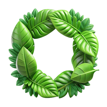 extraordinary abstract Green Leaves Border Decorative Frame Transparent Background premium png