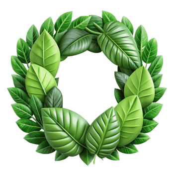 beautiful classic Green Leaves Border Frame Transparent Background original png