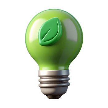 wonderful abstract Green Lightbulb Icon Energy Saving Isolated Element premium png