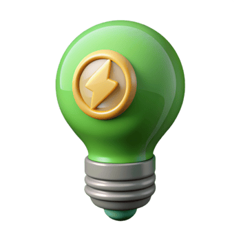 beautiful artistic Green Lightbulb Icon Energy Saving Isolated Element genuine png