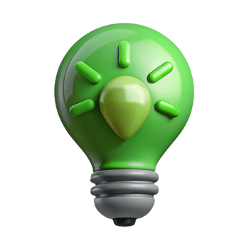 wonderful classic Green Lightbulb Icon Energy Saving Isolated Element 4K png